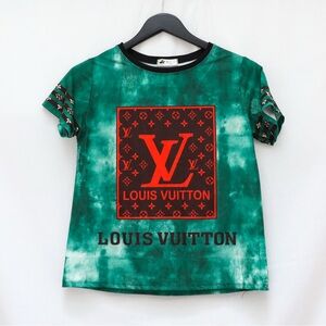 Green Red logo t-shit shortsleeve top designer athleisure Y2K Medium M Small S